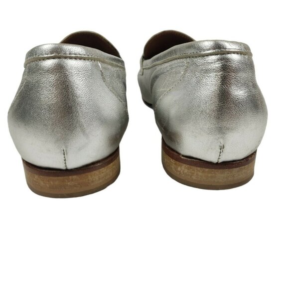 Navyboot Switzerland Silver MADE IN ITALY Horsebit Oxford Penny Loafers Size 39 - Picture 5 of 11